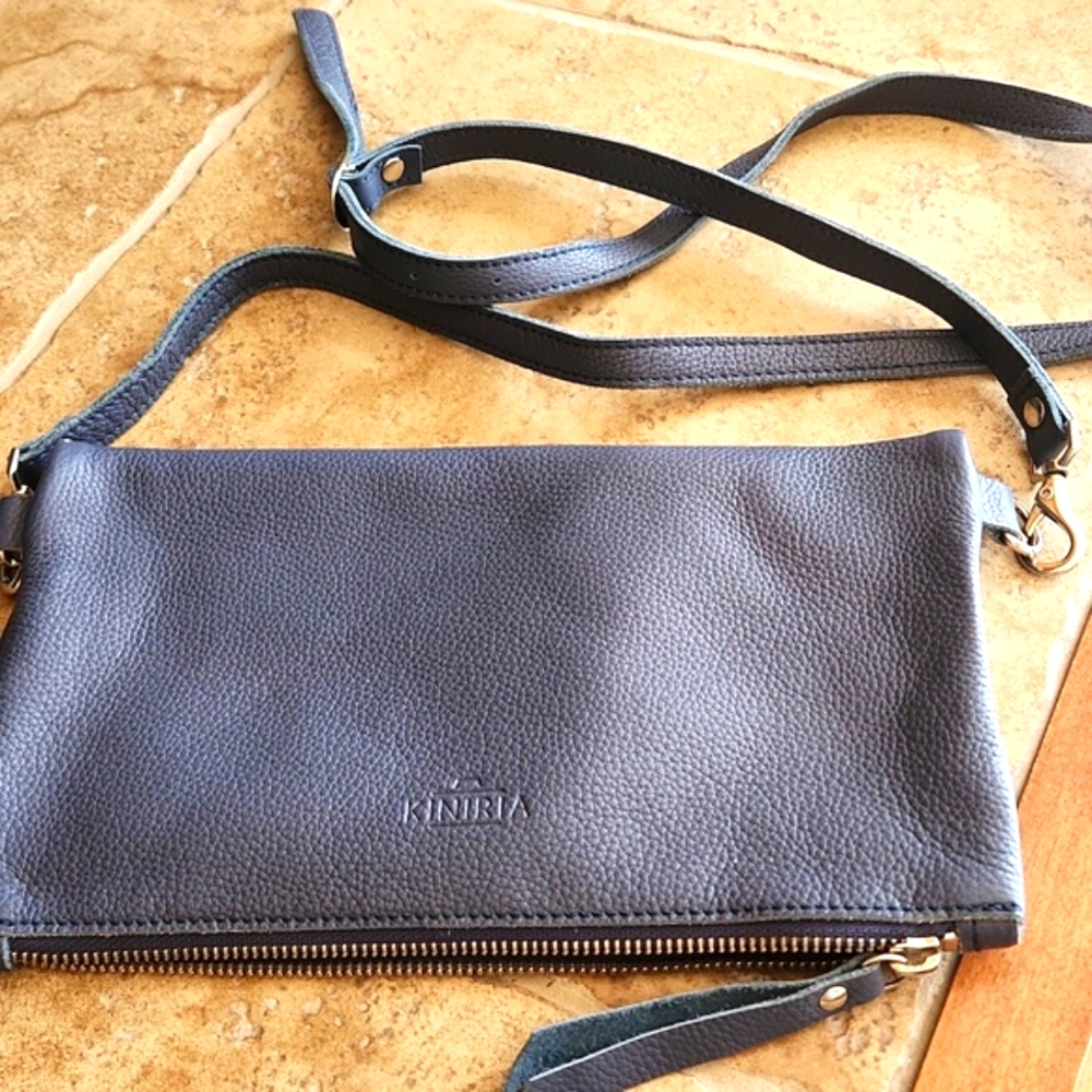 Kiniria Bluish/gray Leather Crossbody - Picture 3 of 11